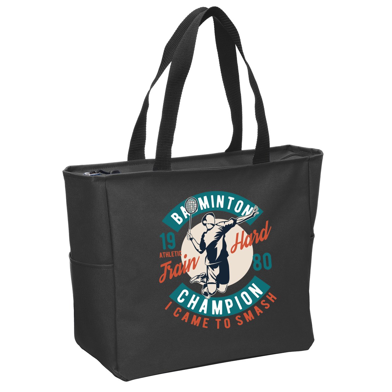 Badminton Champion Train Hard Zip Tote Bag