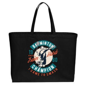 Badminton Champion Train Hard Cotton Canvas Jumbo Tote