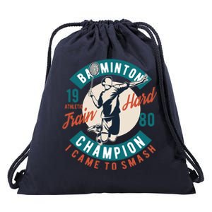 Badminton Champion Train Hard Drawstring Bag