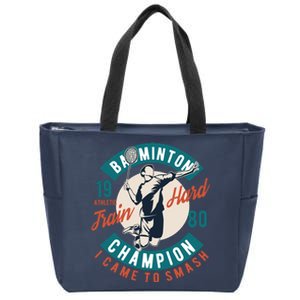 Badminton Champion Train Hard Zip Tote Bag