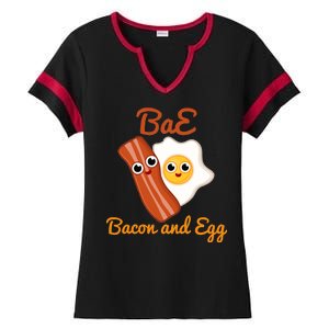 Bae Bacon And Eggs Funny Best Friends Ladies Halftime Notch Neck Tee