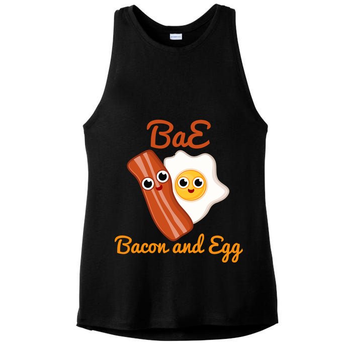 Bae Bacon And Eggs Funny Best Friends Ladies PosiCharge Tri-Blend Wicking Tank