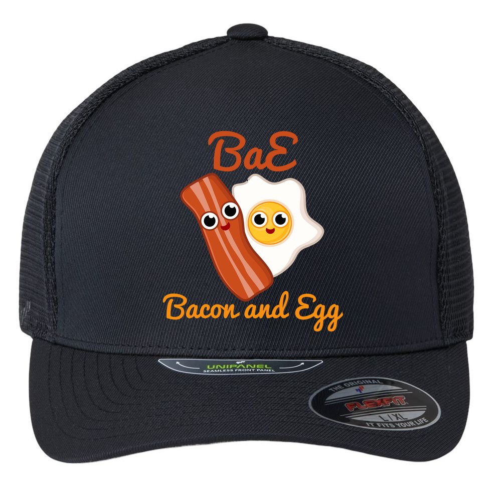 Bae Bacon And Eggs Funny Best Friends Flexfit Unipanel Trucker Cap