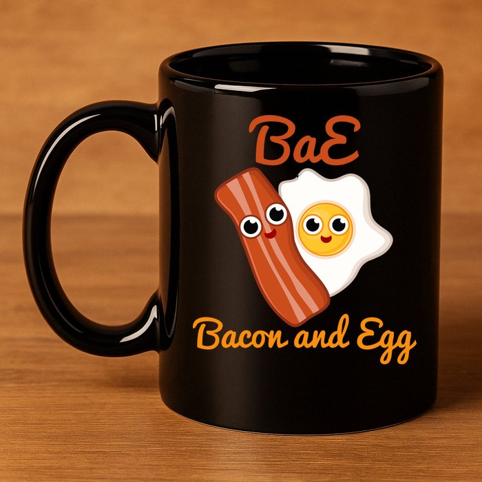 Bae Bacon And Eggs Funny Best Friends 11oz C Handle Ceramic Mug