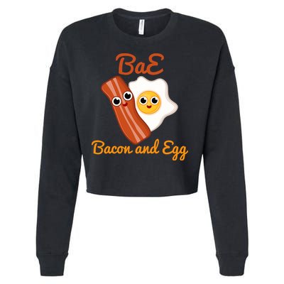 Bae Bacon And Eggs Funny Best Friends Cropped Pullover Crew