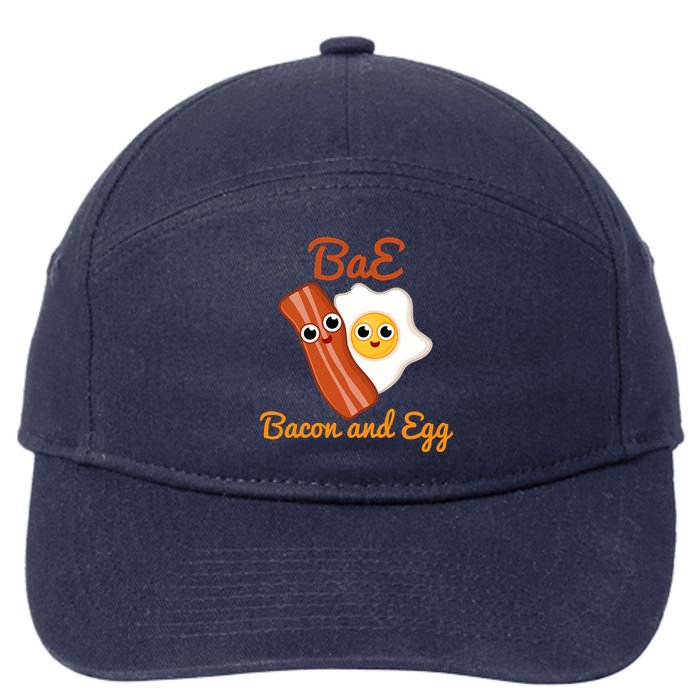 Bae Bacon And Eggs Funny Best Friends 7-Panel Snapback Hat