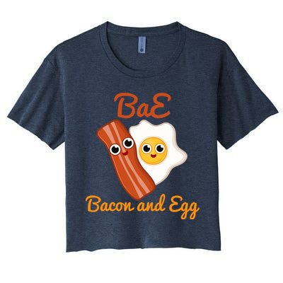 Bae Bacon And Eggs Funny Best Friends Crop Top