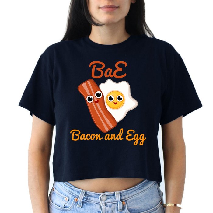 Bae Bacon And Eggs Funny Best Friends Crop Top