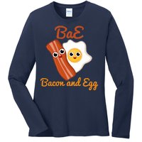 Bae Bacon And Eggs Funny Best Friends Ladies Long Sleeve Shirt