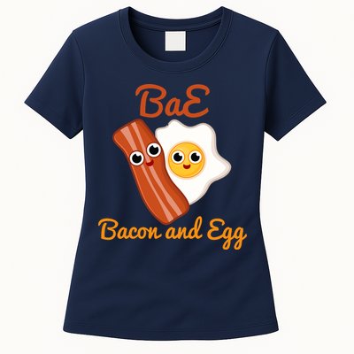 Bae Bacon And Eggs Funny Best Friends Womens T-Shirt