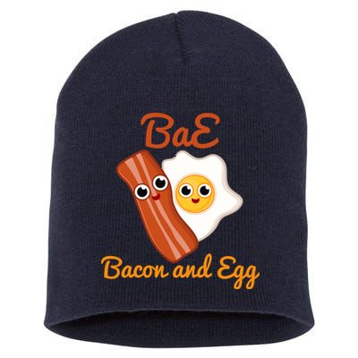Bae Bacon And Eggs Funny Best Friends Short Acrylic Beanie