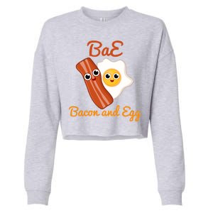 Bae Bacon And Eggs Funny Best Friends Cropped Pullover Crew