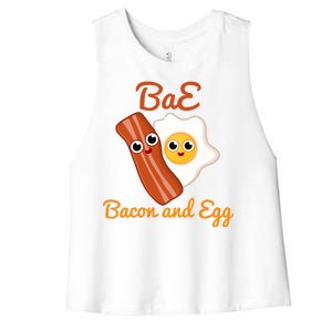 Bae Bacon And Eggs Funny Best Friends Women's Racerback Cropped Tank