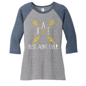 BAE Best Aunt Ever Arrows Logo Women's Tri-Blend 3/4-Sleeve Raglan Shirt