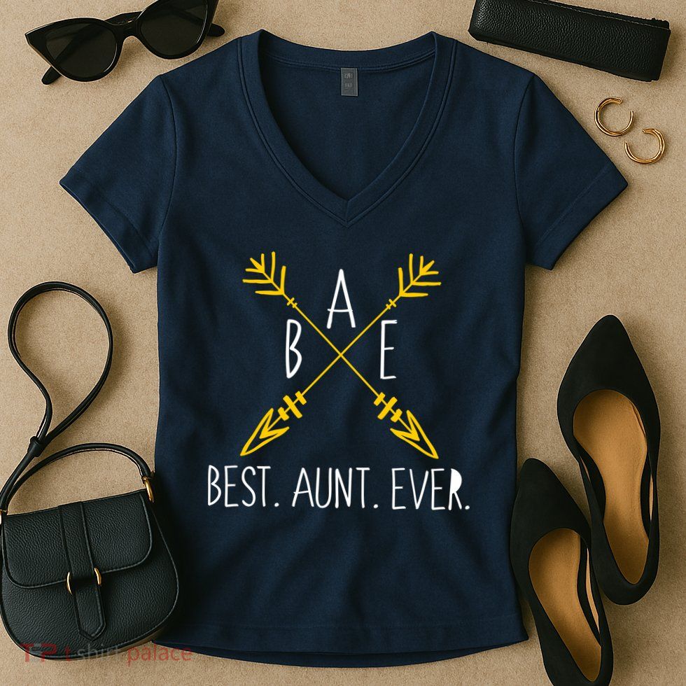BAE Best Aunt Ever Arrows Logo Women's V-Neck T-Shirt