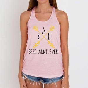 BAE Best Aunt Ever Arrows Logo Women's Knotted Racerback Tank