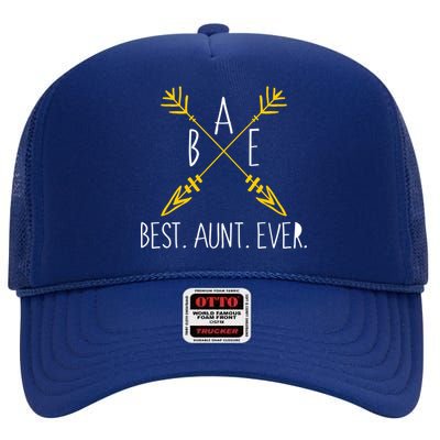 BAE Best Aunt Ever Arrows Logo High Crown Mesh Back Trucker Hat