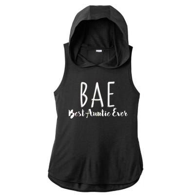 BAE Best Auntie Ever Ladies PosiCharge Tri-Blend Wicking Draft Hoodie Tank