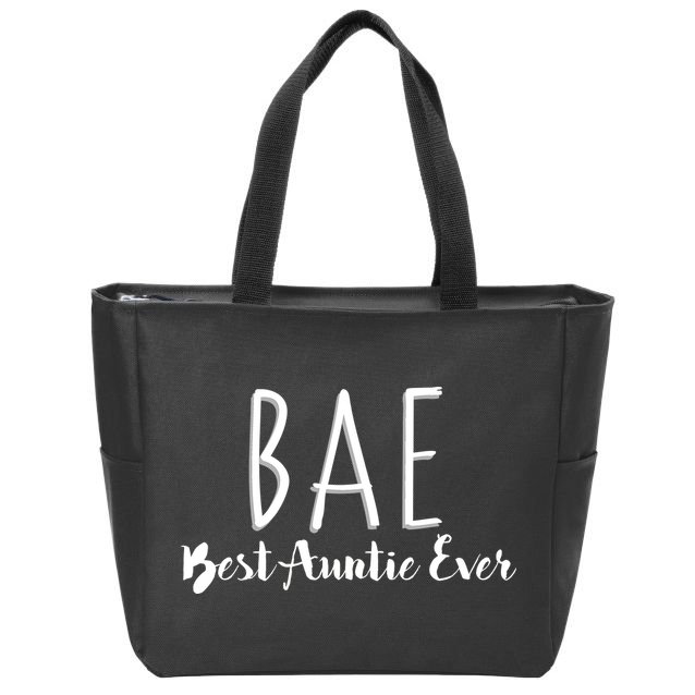 BAE Best Auntie Ever Zip Tote Bag