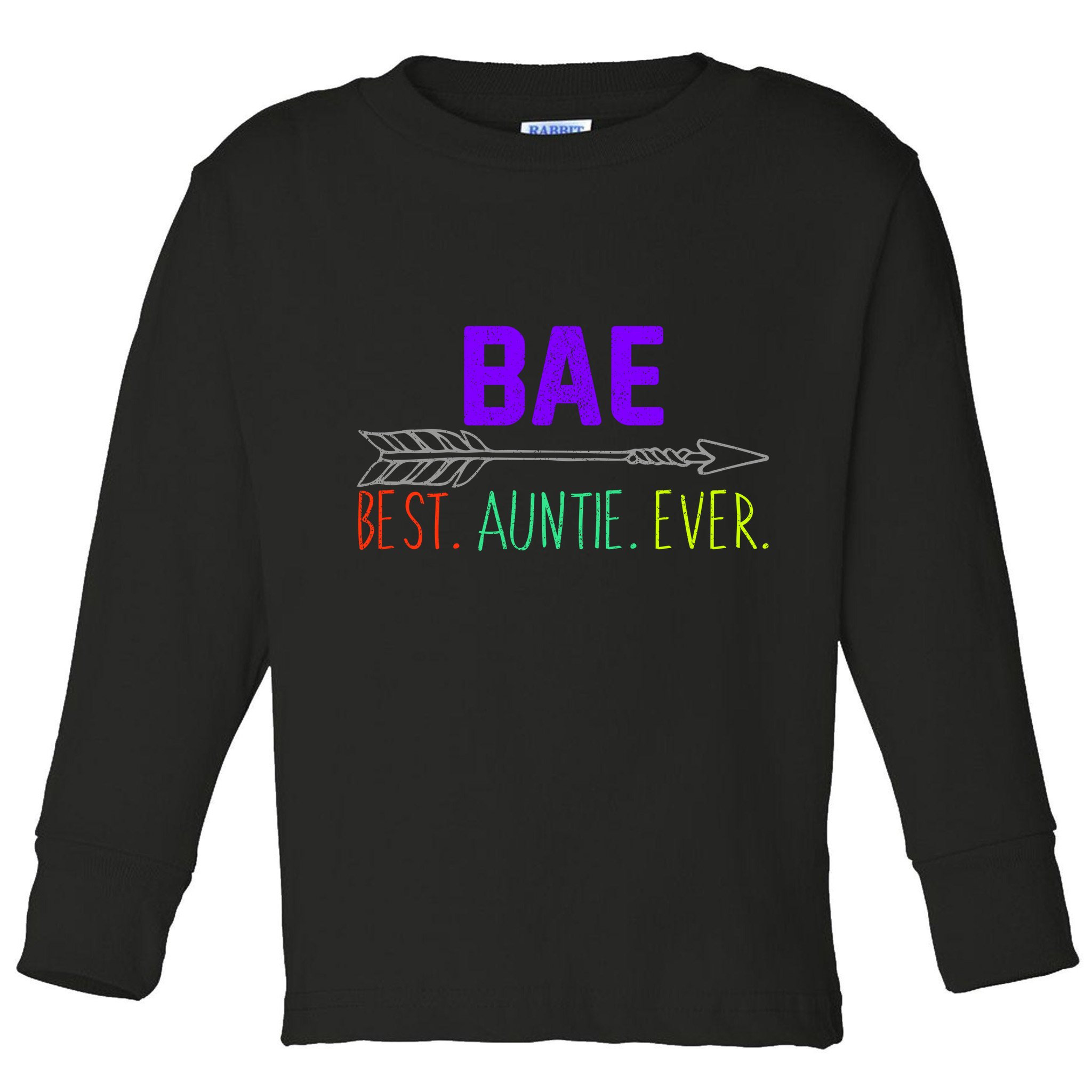 BAE Best Auntie Ever Colorful Toddler Long Sleeve Shirt