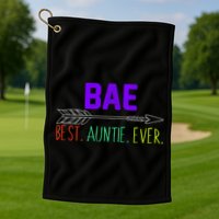 BAE Best Auntie Ever Colorful Golf Towel