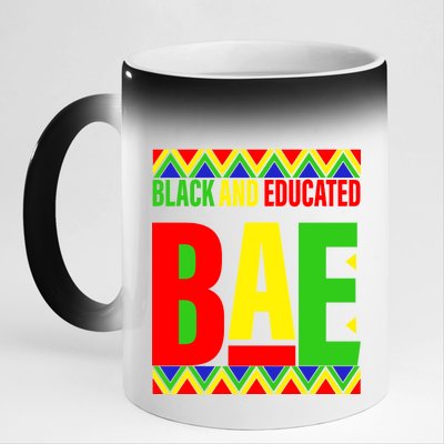 Bae Black And Educated Proud African 11oz Black Color Changing Mug