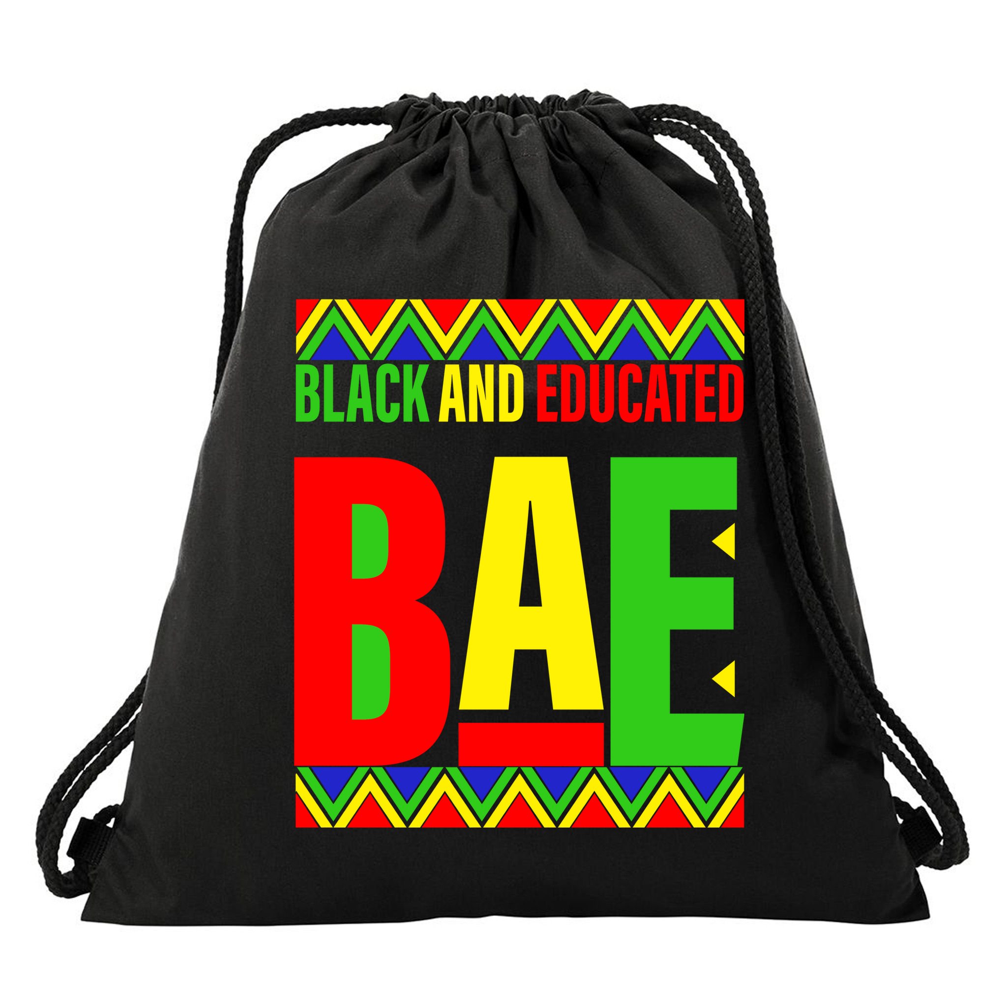 Bae Black And Educated Proud African Drawstring Bag