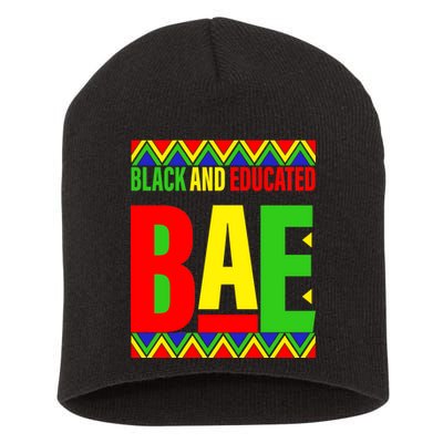 Bae Black And Educated Proud African Short Acrylic Beanie