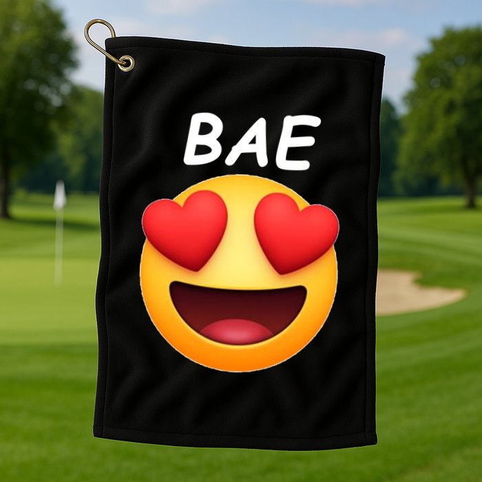Bae Emoji Heart Golf Towel
