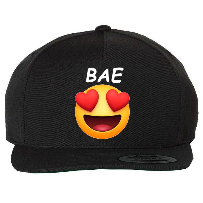 Bae Emoji Heart Wool Snapback Cap