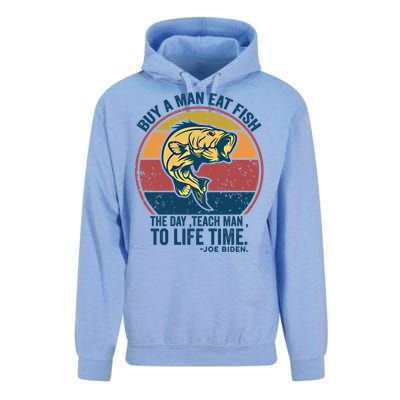 Buy A Eat Fish The Day Teach To Life Time Joe Biden Funny Gift Unisex Surf Hoodie