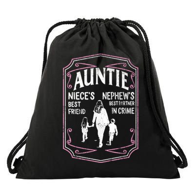 Best Aunt Ever Auntie Niece Best Friend Nephew Best Partner Great Gift Drawstring Bag