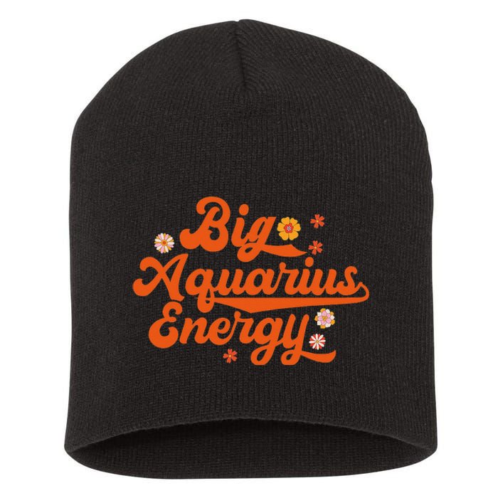 Big Aquarius Energy Groovy Zodiac Sign Astrology Horoscope Short Acrylic Beanie