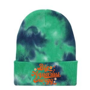 Big Aquarius Energy Groovy Zodiac Sign Astrology Horoscope Tie Dye 12in Knit Beanie