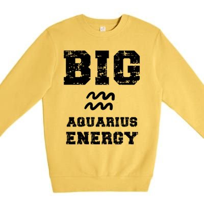 Big Aquarius Energy January February Birthday Zodiac Funny Gift Premium Crewneck Sweatshirt