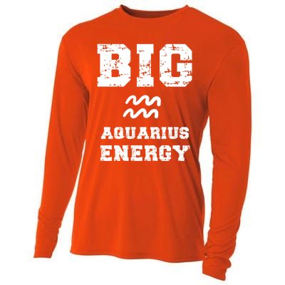 Big Aquarius Energy January February Birthday Zodiac Funny Gift Cooling Performance Long Sleeve Crew