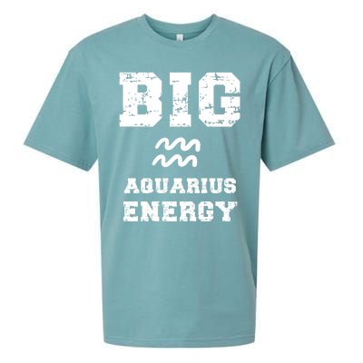 Big Aquarius Energy January February Birthday Zodiac Funny Gift Sueded Cloud Jersey T-Shirt