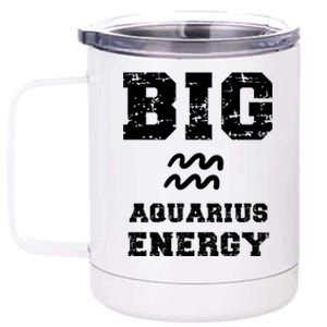 Big Aquarius Energy January February Birthday Zodiac Funny Gift 12 oz Stainless Steel Tumbler Cup