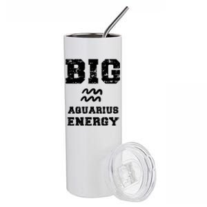 Big Aquarius Energy January February Birthday Zodiac Funny Gift Stainless Steel Tumbler