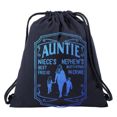 Best Aunt Ever Auntie Niece Best Friend Nephew Best Partner Cute Gift Drawstring Bag