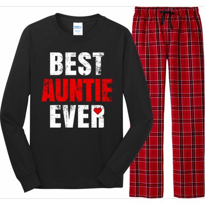 Best Auntie Ever Valentines Day Auntie Mothers Day Cute Gift Long Sleeve Pajama Set