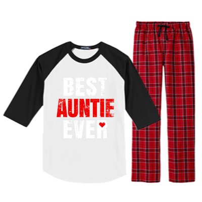 Best Auntie Ever Valentines Day Auntie Mothers Day Cute Gift Raglan Sleeve Pajama Set