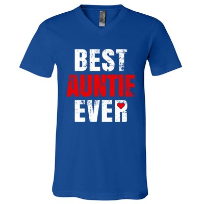 Best Auntie Ever Valentines Day Auntie Mothers Day Cute Gift V-Neck T-Shirt