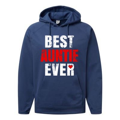 Best Auntie Ever Valentines Day Auntie Mothers Day Cute Gift Performance Fleece Hoodie