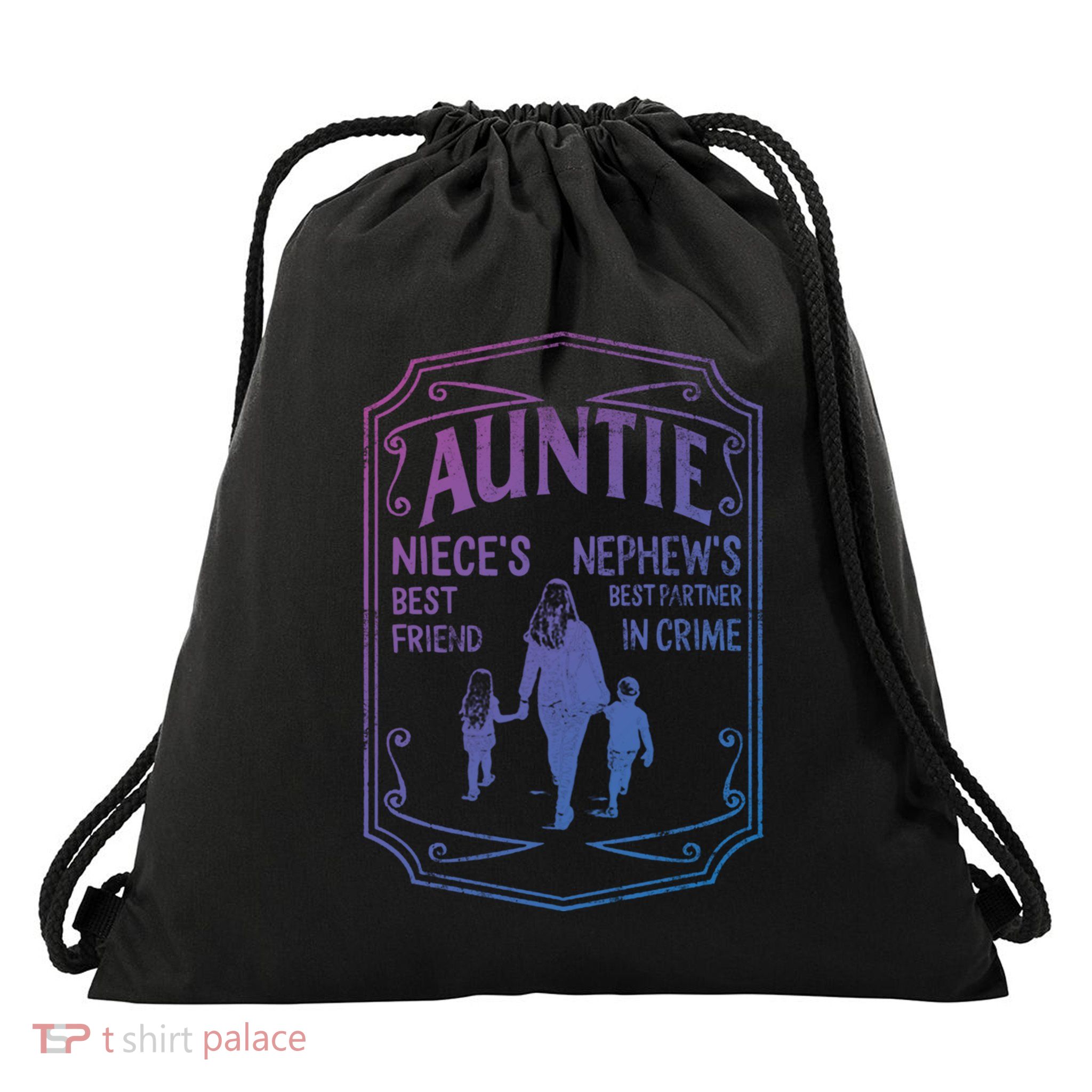 Best Aunt Ever Auntie Niece Best Friend Nephew Best Partner Cute Gift Drawstring Bag