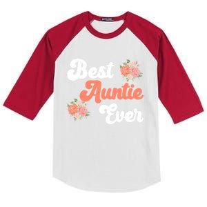 Best Auntie Ever Niece Nephew Aunt Gift Kids Colorblock Raglan Jersey