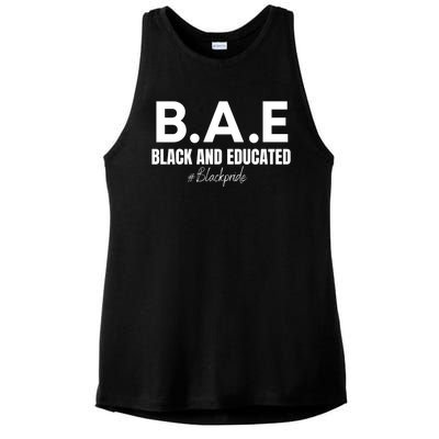 Black And Educated Pride Ladies PosiCharge Tri-Blend Wicking Tank