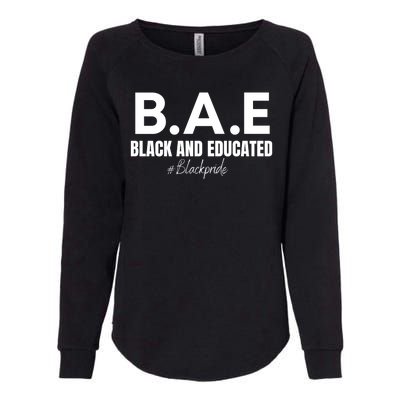 Black And Educated Pride Womens California Wash Sweatshirt