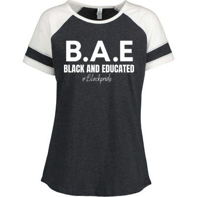 Black And Educated Pride Enza Ladies Jersey Colorblock Tee