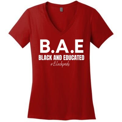 Black And Educated Pride Women's V-Neck T-Shirt